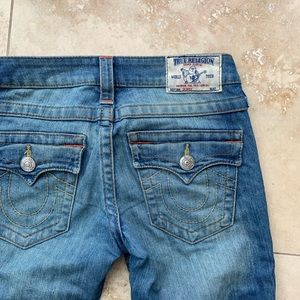 True Religion Low-Rise Blue Jeans